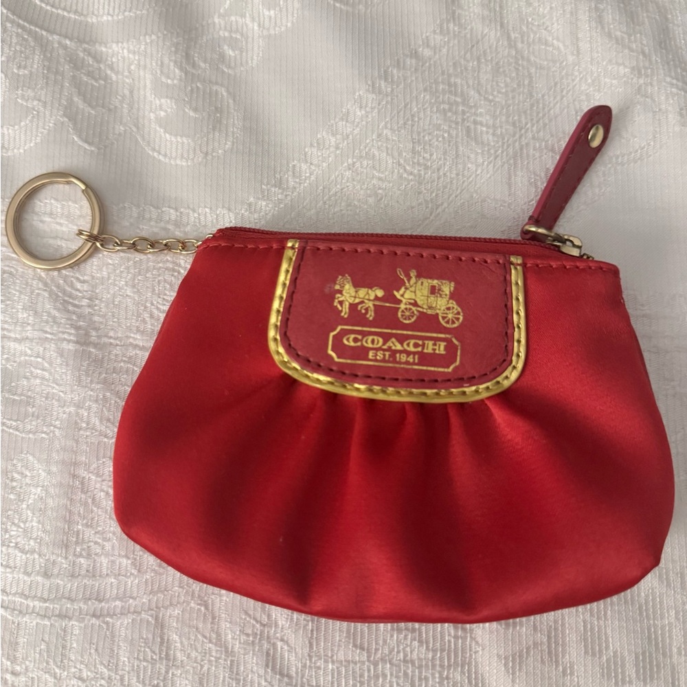 Coach Amanda Satin Mini Skinny Coin Purse- Pink